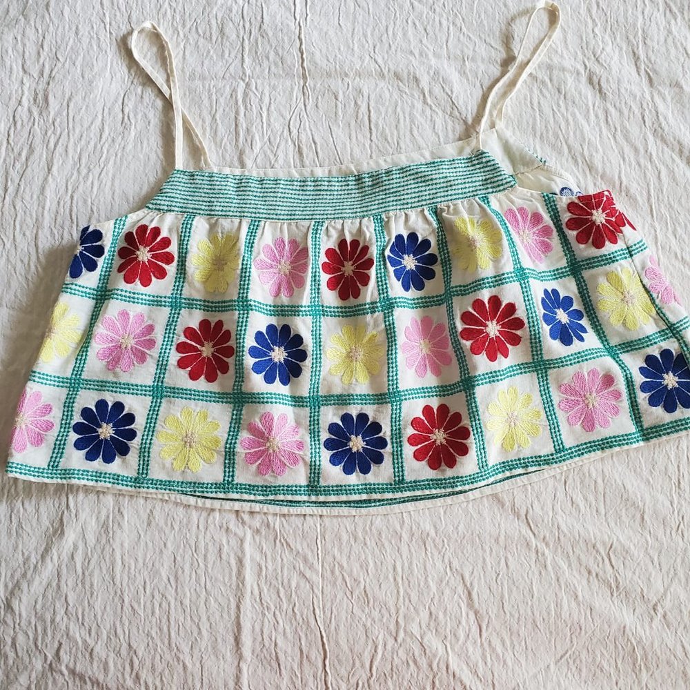NWT ZARA  EMBROIDERED TOP LIMITED EDITION LINEN BLEND ECRU, REF. 7521/402, sz XL - Picture 3 of 6